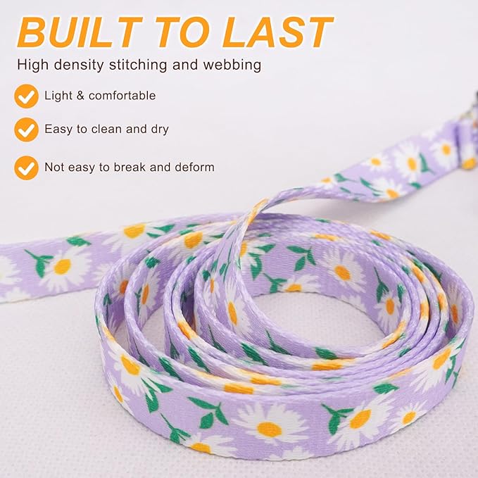 BEAUTYZOO No Pull Dog Harness and Leash Set - Adjustable Step-in Puppy Harness for Small Medium Large Dogs, Escape Proof Soft Nylon Vest with Double D Ring for Walking Running Training, Purple XS