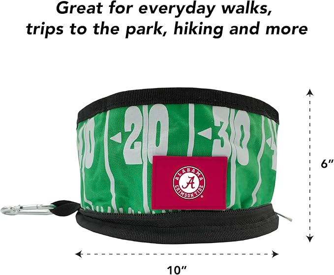 Pets First NCAA Alabama Crimson Tide Collapsible Dog Travel Bowl Set, 2 Pack Food & Water Bowls for Dogs, Best Portable & Lightweight Leak-Proof Dog Bowls for Travel
