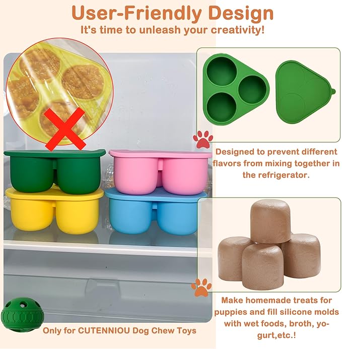 2 in 1 Interactive Dog Toy and Silicone Tray with Lid, Dog Enrichment Toys for Large Dogs 25-75 lbs, Freezable Dogs Chew Toy to Keep Them Busy, Frozen Treat Dispensing for Slow Food Training