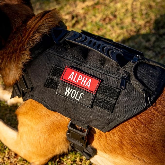 Tactical Dog Vest Harness (Alpha Black, X-Large)