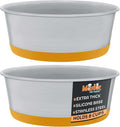 Master Pet Supply Stainless Steel Dog Bowls Set of 2 with Extra Thick Silicone Base - 8 Cup (64 oz) Mango Tango, Non-Slip, Dishwasher Safe Metal Bowls, Pet Dog Food Bowl for Dogs, Cats, Anti Rust