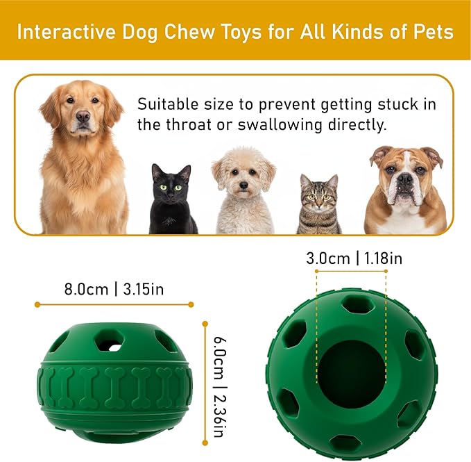 Frozen Treat Dispensing Dog Toys, Enrichment Licking & Puzzle Feeder, Sturdy Rubber Interactive Dog Toys, Dog Chew Toy for Happy, Cool Pups - Reduces Anxiety, Easy to Clean (Green)