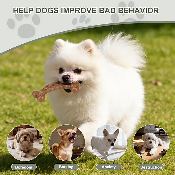 Dog Bone Toy for Aggressive Chewers Tough Dog Chew Toys for Samll Breed to Keep Them Busy (Small-Under 20LBS, Chicken)