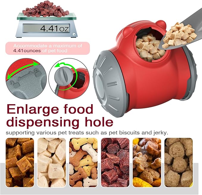 Interactive Dog Toy, Treat Dispenser Toy, Adjustable Food Dispenser, Slow Feeder for Small and Medium Dogs