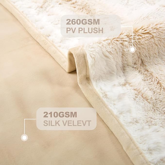 Extra Large Waterproof Pet Blanket, 60"x50", Velvet & Faux Snow Leopard Fur, All-Weather Throw for Sofa, Camping, Travel (Large)