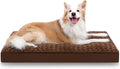 Dog Crate Bed Waterproof Jumbo Dog Beds for Extra Large Pets Rose Velvet Soft Fluffy Washable with Removable Cover & Anti-Slip Bottom, 53 x 36 Inch, Brown