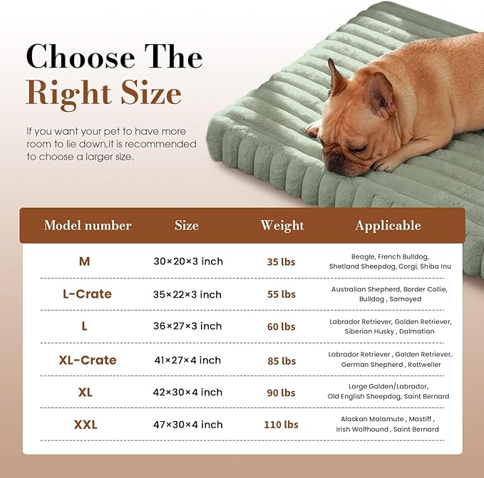 Orthopedic Dog Bed Medium Size Dog, Pet Beds with Waterproof Lining, Soft Short Plush Surface & Egg Crate Foam, Machine Washable Pet Mat with Removable Cover & Anti Slip Bottom