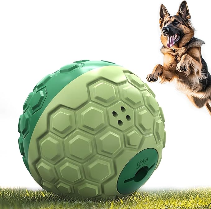KADTC Treat Dispenser Roll Giggling Ball for All Breed Medium/Large Aggressive Chewers Food Dispensing Puzzle Toy Chew Teeth Balls Interactive Keep Them Busy Boredom Busters Puppy Enrichment Toys
