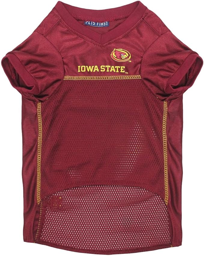 Pets First NCAA College Iowa State Cyclones Mesh Jersey for DOGS & CATS, Small. Licensed Dog Jersey with your Favorite Football/Basketball College Team