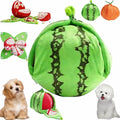 Orange Hide and Seek Plush Dog Toy, Interactive Squeaky Puzzle Toy with Hidden Pockets, Hide and Seek Dog with Crinkle Papers, Watermelon Dog Toy with Squeakers for All Dogs (Watermelon)