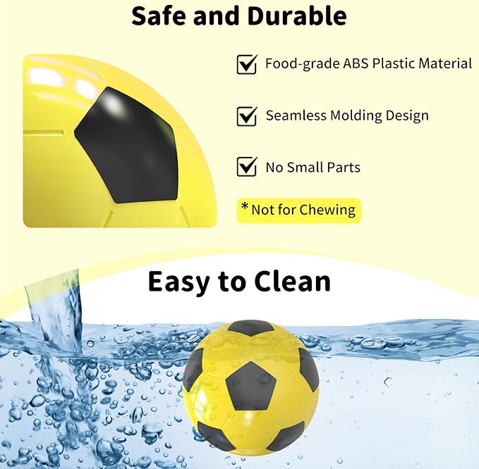 Interactive Dog Toys Treat Dispensers - Giggle Squeaky Dog Soccer Ball Rewards Puzzle to Keep Them Busy, Mental Stimulation Enrichment Food Dispensing for Small Medium Large Breeds, Yellow