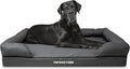 The Dog’s Bed Orthopedic Memory Foam Dog Bed with Bolsters, Oxford Fabric, Grey with Black Trim, XXL