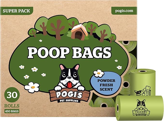 Pogi’s Dog Poop Bags – Leak-Proof & Extra Thick Pet Waste Bags (Fresh Scent, 30 Rolls, 450-Count)