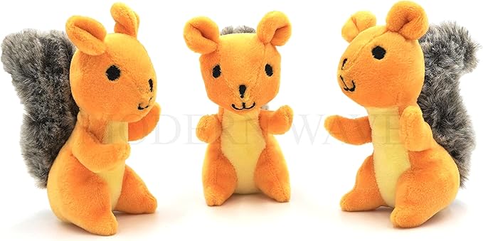 MODERN WAVE - Interactive Squeaky Plush Hide and Seek Squirrel Type Puzzle Toy for Dogs, Medium Size (Nut and Squirrels)