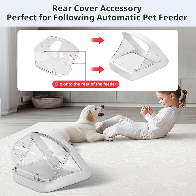 Rear Cover for Automatic Microchip Cat Pet Feeder - Prevents Persistent Pet from Getting Food from The Back of The Feeder (2 Pack)