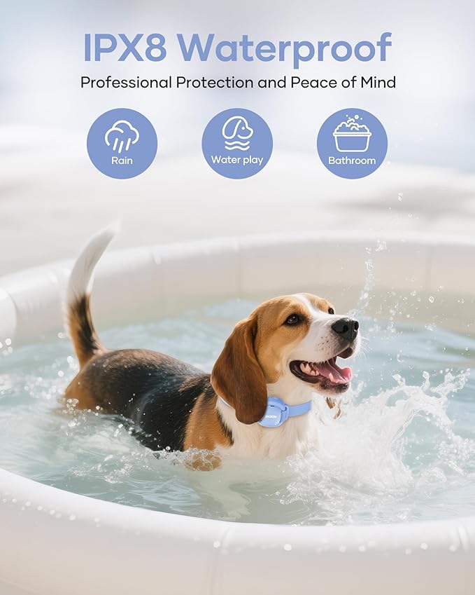 Jugbow Shock Collar for Small Dogs - 4200FT Dog Training Collar with Remote for 5-30lbs Mini Small Dogs, IPX8-Waterproof Rechargeable E-Collar with Beep (1-9), Vibration(1-3), Safe Shock(0-16)(Blue)