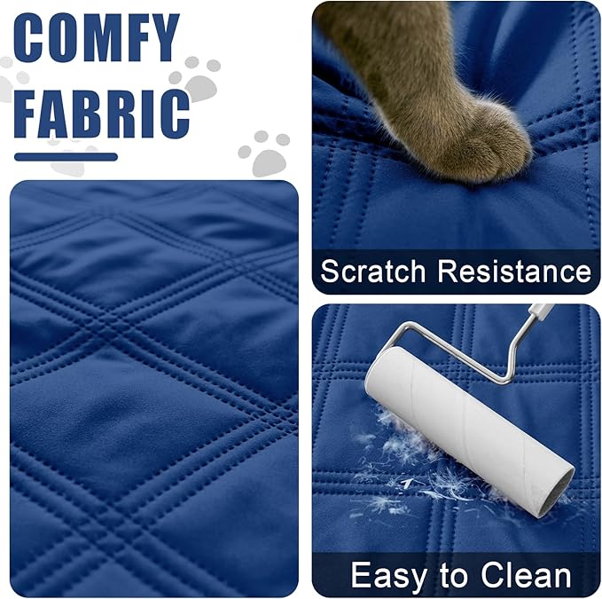 Smiry Waterproof Dog Bed Cover Blanket 40x70, Soft Reversible Pet Blanket, Washable Leakproof Cats Dogs Couch Cover for Sofa, Couch, Furniture, Navy/Navy