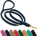 OOPSDOGGY Reflective Rolled Leather Dog Leash 6ft - Soft Training Lead for Small Medium Large Dogs Puppy - Heavy Duty Rope Puppies Leashes for Outdoor Walking Running (Blue, Medium/Large)