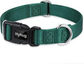 Hyhug Medium Dog Collar:Heavy-Duty Quick-Release Nylon Buckle, Adjustable & Durable, Cute Dog Collar (Medium, Dark Green)