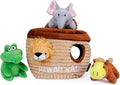 CHEWFFON Noah's Ark Hide and Seek Burrow Dog Toy, Interactive Squeaky Plush Puzzle Toy, 5-Pack Enrichment Activity for Brain Stimulation, Small Medium Large Dogs