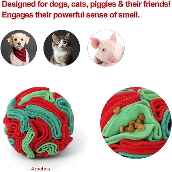 Snuffle Ball for Dogs - Interactive Dogs Toys to Keep Them Busy, Dog Puzzle Toy, Christmas Dog Toys Gifts for Small, Medium Pet Daily Companionship, Training Reward Gift