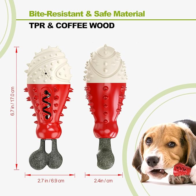 GOLDROC Dog Enrichment Toys, Puppy Teething Chew Toys for Small and Medium Dogs Breeds with Teeth Cleaning, Food Dispensing and Cooling Fun Features (Red)