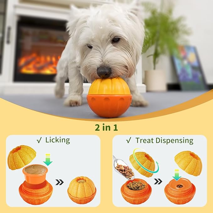 Interactive Dog Toys for Aggressive Chewers, /No Oil Needed/Smooth Screwing Frozen Treat Freezable Dog Puzzle Treat Dispensing Toy to Keep Them Busy for Small Medium Large Breeds
