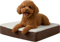 Orthopedic Dog Bed - 2-Layer Memory Foam Crate Mat with Machine Washable Sherpa Cover - 20x15 Pet Bed for Small Dogs Up to 20lbs by PETMAKER (Brown)