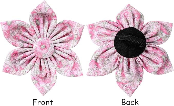 Lionet Paws Design Dogs Collar Cute Adjustable Flower Dog Collars for Girl Female Medium Large Dogs with Spring Floral XL