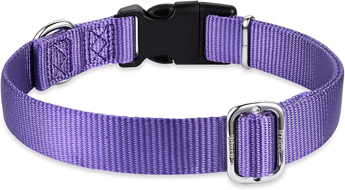 Hyhug Small Dog Collar Quick-Release Purple| Heavy-Duty Nylon Puppy Collar, Adjustable & Durable Pet Supplies for Boy & Girl Dogs (Small, Ultra Violet)