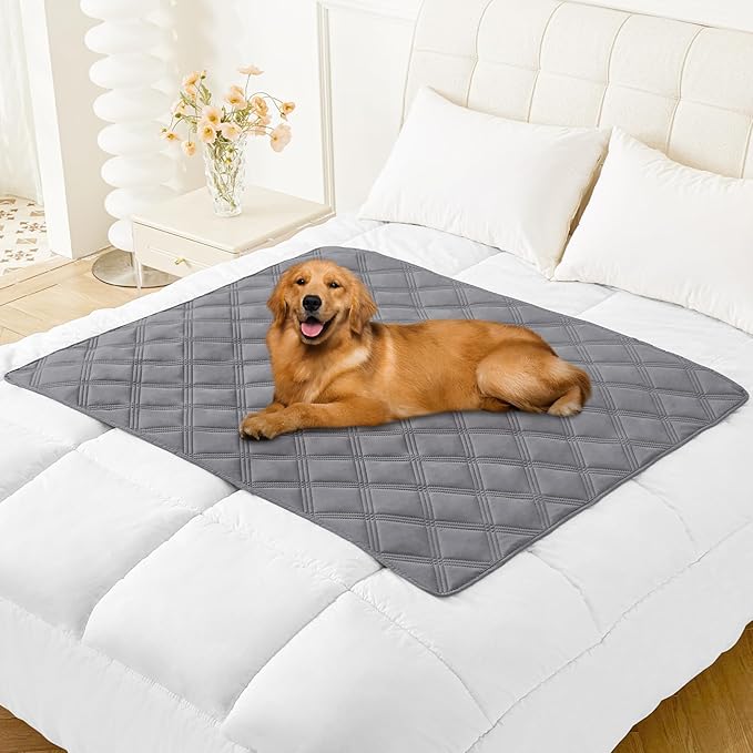 Smiry Waterproof Dog Bed Cover Blanket 40x50, Soft Reversible Pet Blanket, Washable Leakproof Cats Dogs Couch Cover for Sofa, Couch, Furniture, Grey/Dark Grey