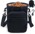 Stylish Dog Training Treat Pouch with Waist & Shoulder Strap, Dog Treat Bag for Walking and Training, Removable Waterproof Liner, Drawstring Treat Holder with Front Pocket & Clicker