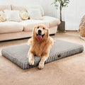 Orthopedic Dog Bed Medium Size Dog, Pet Beds with Waterproof Lining, Soft Short Plush Surface & Egg Crate Foam, Machine Washable Pet Mat with Removable Cover & Anti Slip Bottom