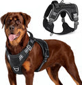 rabbitgoo Tactical Dog Harness for Large Dogs, No Pull Military Service Vest with Handle & Molle, Easy Control for Training Walking, Adjustable Reflective Straps, Black, L