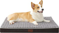 Dog Bed, Waterproof Orthopedic Dog Beds for Large/Medium/Small Dogs, Dog Crate Pad with Removable Washable Pet Mat Cover, Non-Slip Bottom (M(30''x20''x3''), Grey Side)