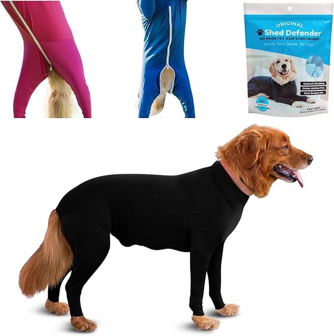Shed Defender Original Dog Onesie for Dog Shedding, Seen on Shark Tank, Lightweight Breathable, Bodysuit for Dogs, Recovery Suit, Jumpsuit, Dog Body Suit, Shed Shirt, Post Surgery Onesie, Vet Approved