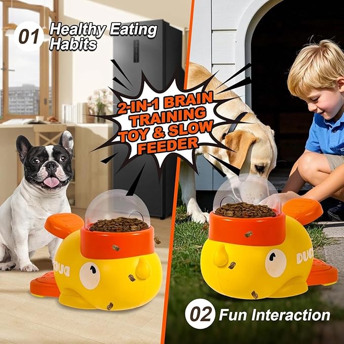 Little Yellow Duck Foot - Operated Feeder, Puppy Training Toy, Energy - Consuming Freeze - Dried Treat Launcher, Dog Puzzle Feeder