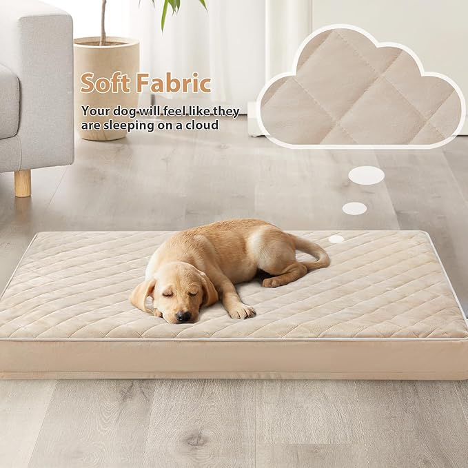 WNPETHOME Orthopedic XXL Dog Beds Large Sized Dog, Waterproof Extra Large Dogs Bed with Removable Washable Cover, Multi-Needle Quilting Dogs Crate Bed
