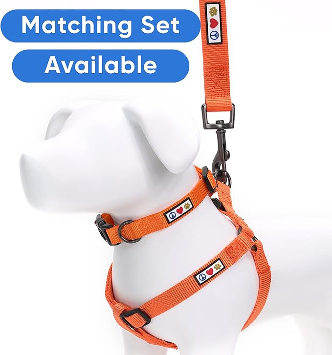 Pawtitas Solid Step-in Dog Harness – Adjustable No-Pull Vest for Puppies to Seniors, Safe & Comfortable L Orange