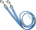 Blue-9 Reflective Multi-Function Dog Leash, Double Attachment Adjustable Lead for Obedience Training and Running, 6 Feet, Made in The USA, Medium/Large, Blue