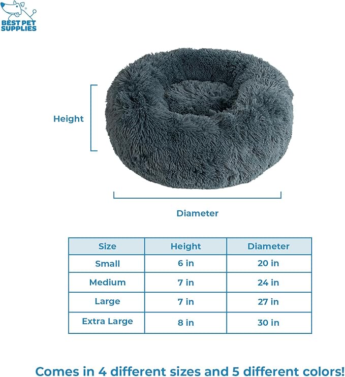 Best Pet Supplies Dog House Bed Crate Mat Tent Indoor Round Soft Plush for Small, Medium, and Large Breeds - Gray, 27 x 27 x 7.5