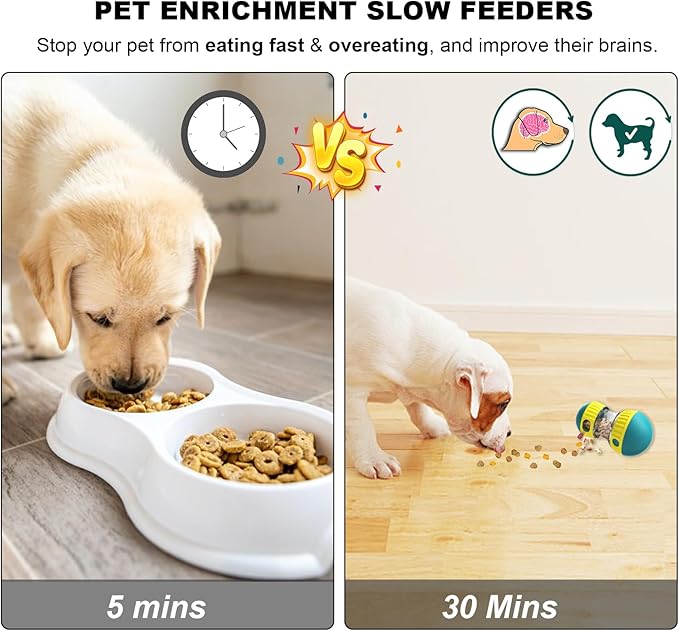 GOLDROC Dog Enrichment Toys, Slow Feeder Puzzle Toy for Cats & Dogs - Interactive Treat Dispenser, Mental Enrichment for Small/Medium Pets (Yellow-Green)