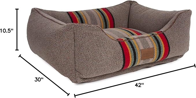 Pendleton Vintage Camp Berber Kuddler Dog Bed - Umber, X-Large (42" w x 30" d x 10½"h)