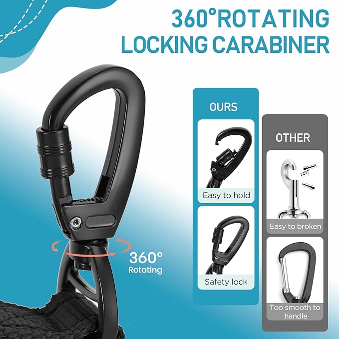 Hands Free Dog Leash, Waist Bungee Leash for Large Dogs, 6-8ft Adjustable Heavy Duty Leashs(50-120 lbs)