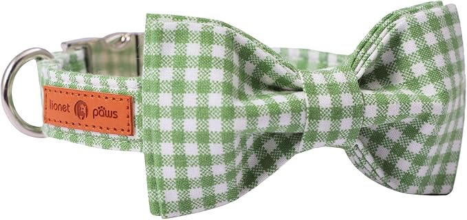 Lionet Paws Dog Collar with Bowtie, Durable Adjustable and Comfortable Collar for XX-Small Dogs and Cats, Neck 7-11in