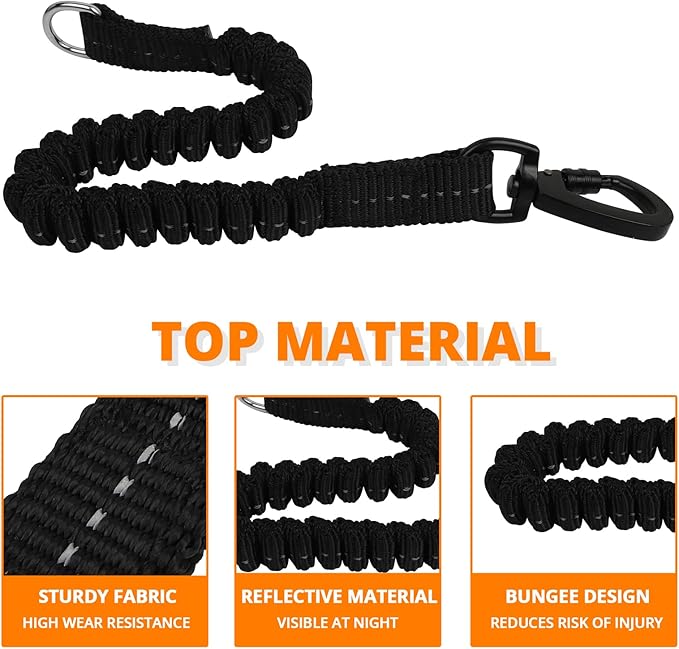 Long Dog Leash 30 FT: Heavy Duty Rope Leashes for Dogs Training with Swivel Lockable Hook Reflective Threads Bungee and Padded Handle - Dog Lead for Large Small Medium Dogs Outside Walking Hiking