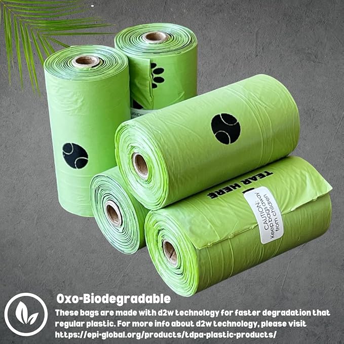 Doggy Poop Bags Biodegradable with Dispenser (1440 Bags) Eco-friendly Dog Waste Pickup Bags Landfill-friendly Refill Rolls Cat Waste Bags (Green, 72 Rolls, Unscented)