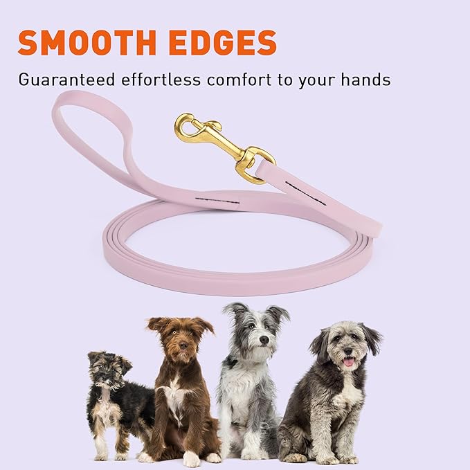 Viper Biothane K9 Working Dog Leash Waterproof Lead for Tracking Training Schutzhund Odor-Proof Long Line with Solid Brass Snap for Puppy Medium and Large Dogs, 33ft Pastel Purple