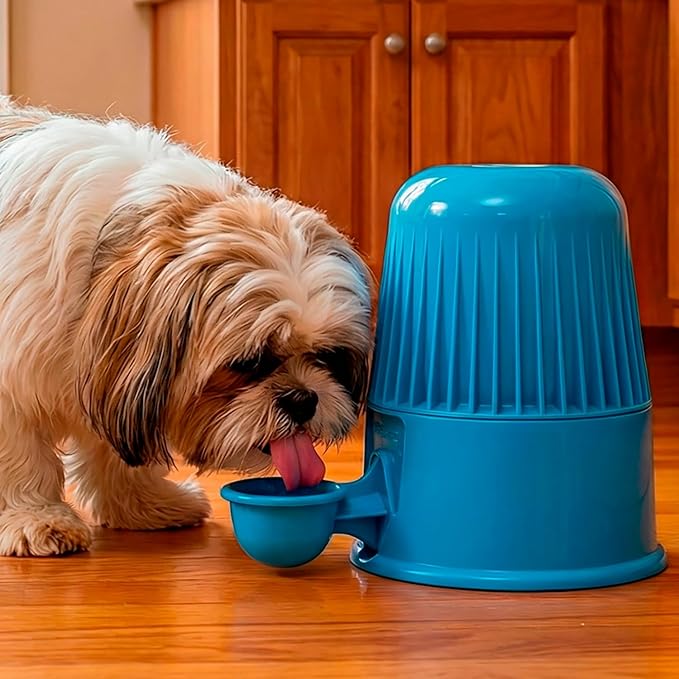 No Spill Pet Water Dispenser for Dogs and Cats, 67.6oz Gravity-Fed Water Bowl with Slow Drinking Design to Prevent Wet Fur, BPA-Free Polypropylene, Vida Mansa (Opaque Purple)