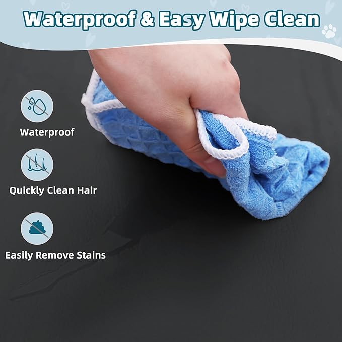 Dog Crate Pad Mat, Waterproof Kennel Cage Mat, Cooling Pet Bed for Medium Large Dogs, Outdoor Pet Bed with High Resilience Foam,Wipe Clean & Easy Rinse, Anti Slip 35 inch Black